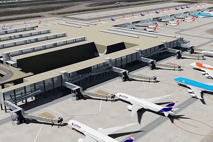 Vista lateral del aeropuerto de Lima